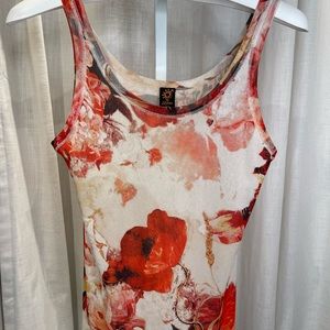 Vintage Jean Paul Gaultier Soleil Fuzzi Poppy Print Tank - Made in Italy - XL